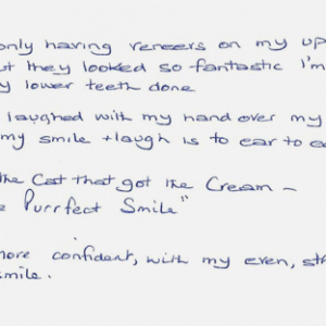 letter of appreciation - The perfect Smile